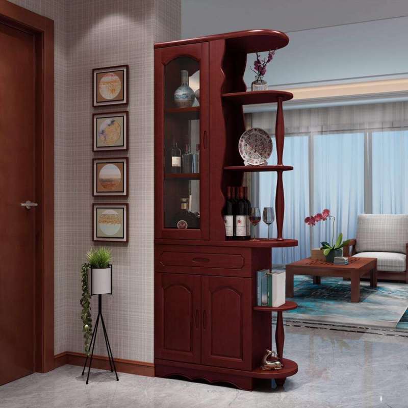 怡红院玄关柜实木间厅柜酒柜隔断柜现代中式小户型客厅经济型门厅玄关