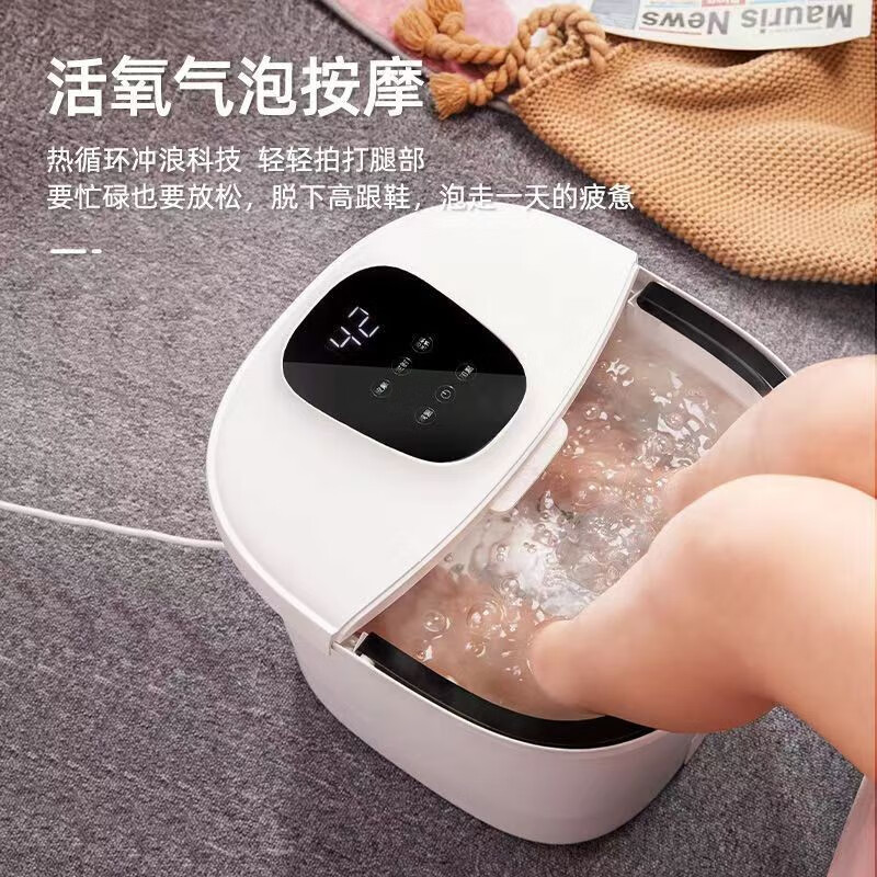 上亨(shangheng) 足浴盆电动按摩加热养生洗脚盆多功能家用全自动高深泡脚桶过小腿足疗泡脚神器 旋钮款高清大图