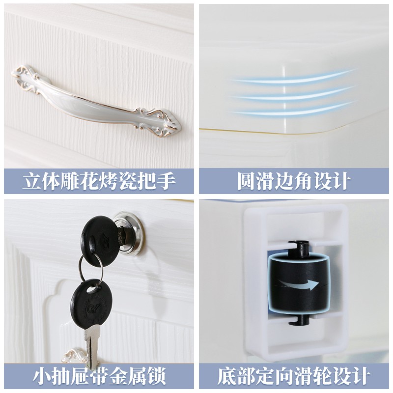 加厚欧式收纳柜抽屉式塑料宝宝衣柜婴儿童衣服整理箱简易储物柜子收纳柜 三维工匠高清大图