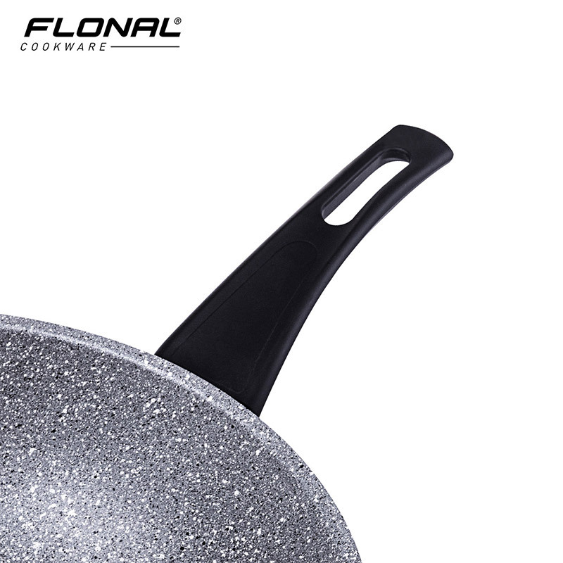 FLONAL经典火山岩复底系列32CM炒锅套装,不粘锅家用不沾锅平底电磁炉燃气灶适用