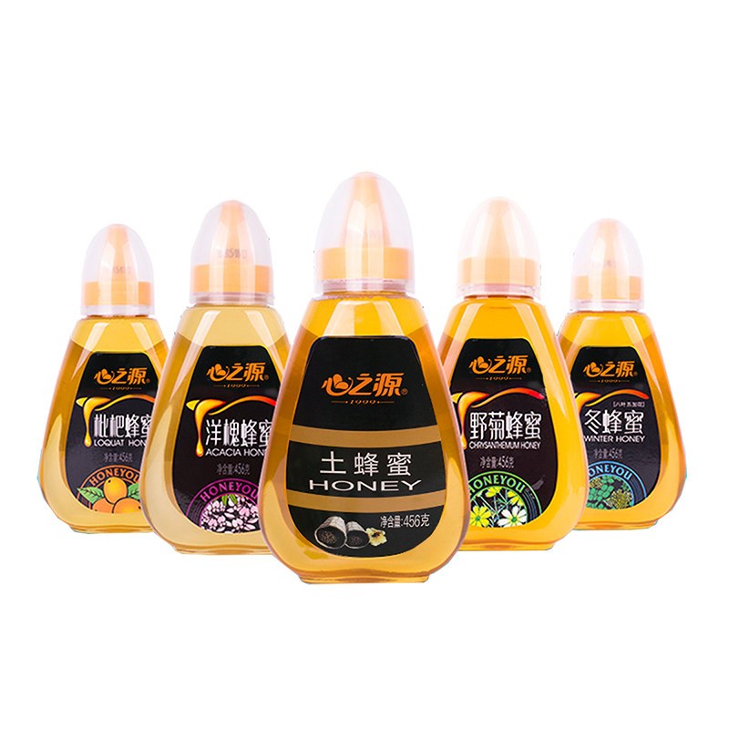 [三瓶装]心之源 冬蜂蜜 农家自产 成熟冬蜂蜜456g*3瓶
