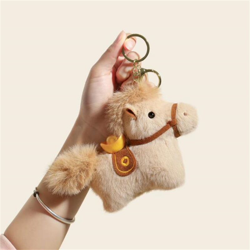 繁夏 元宝马年吉祥物钥匙扣链挂件毛绒公仔桌面摆件新年礼物品高清大图