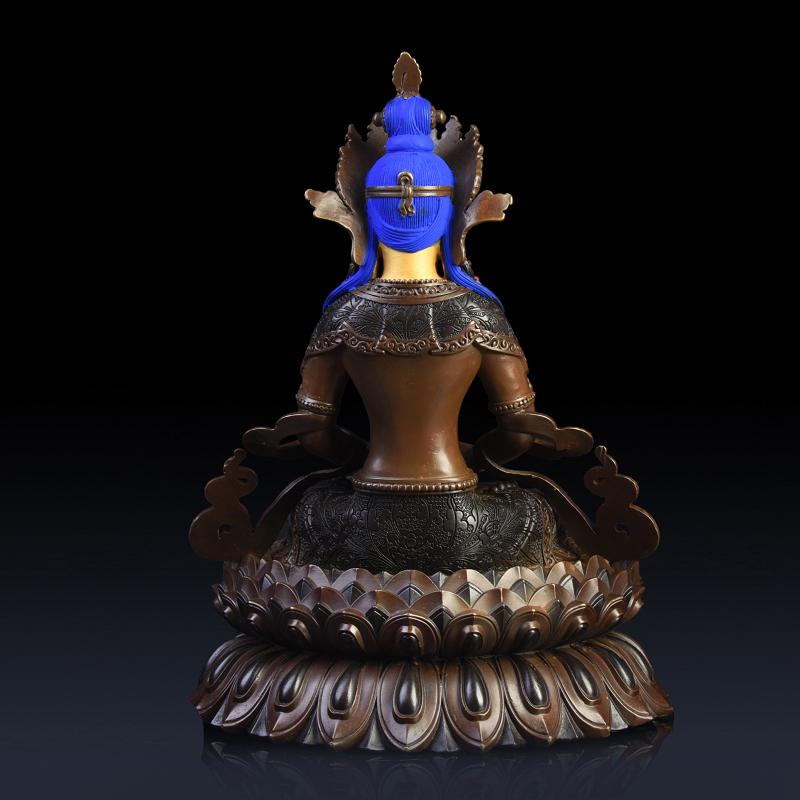 家柏饰(CORATED)铜长寿佛 藏传佛教密宗无量寿佛佛像摆件尼泊尔工艺画脸高清大图