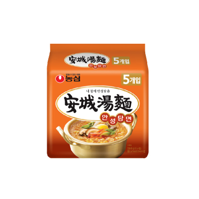 农心 韩国进口 安城汤面 拉面 袋面 方便面速食食品 125g*5 五连包