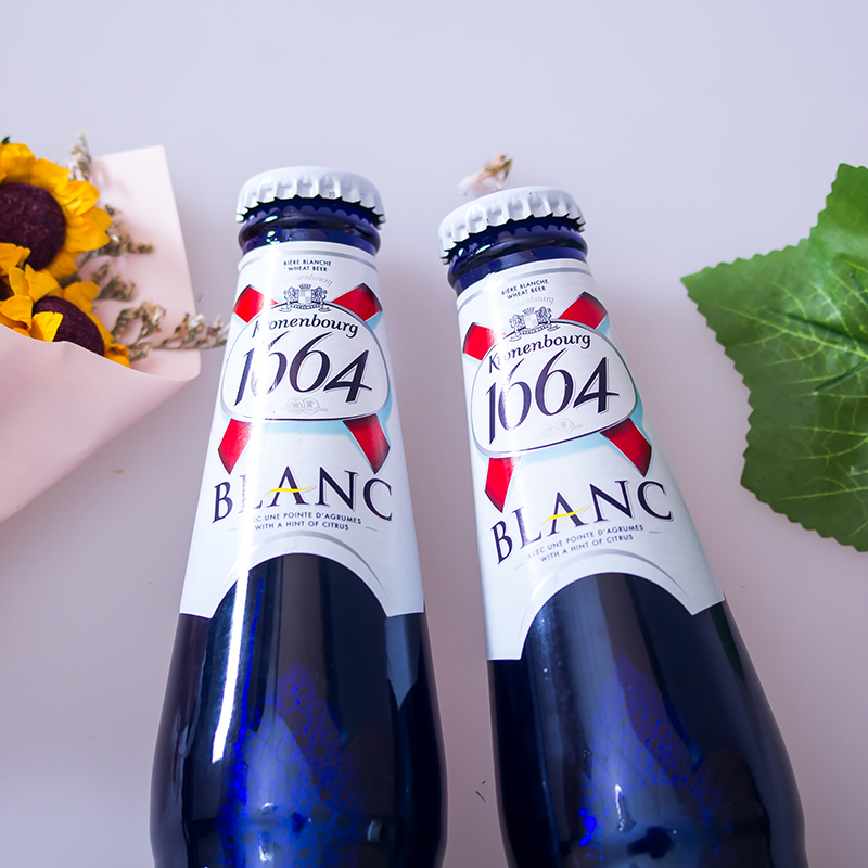 Kronenbourg1664白啤酒法国凯旋克伦堡精酿小麦白啤218ml*24瓶整箱装