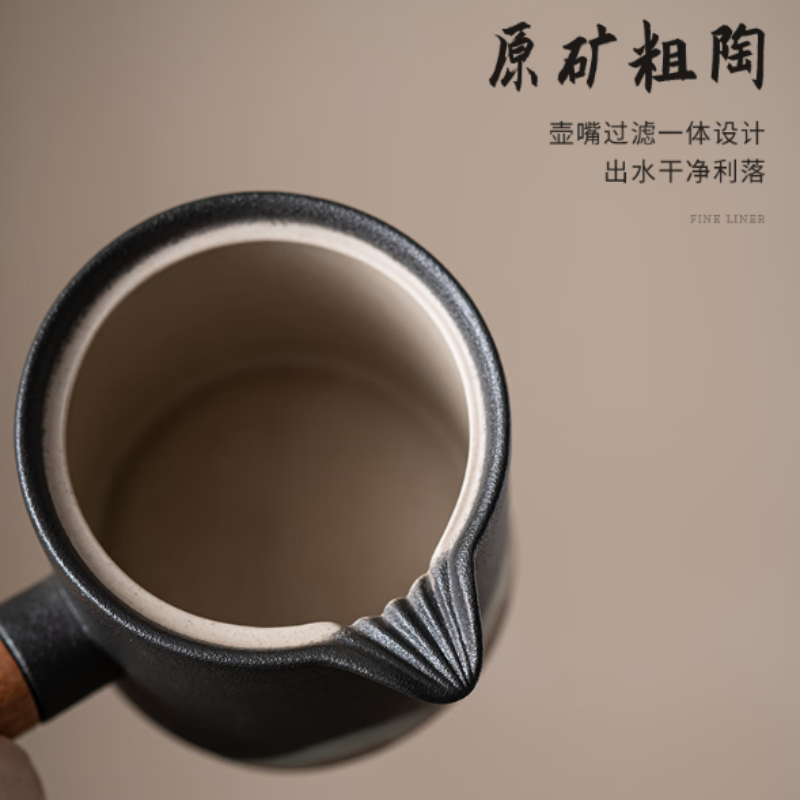 苏氏陶瓷家居陶瓷器皿千里江山侧把茶壶高清大图