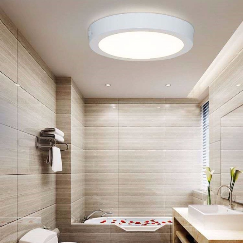 led厨卫灯明装方形圆形面板灯吸顶闪电客灯雾厨房灯浴室卫生间厕所
