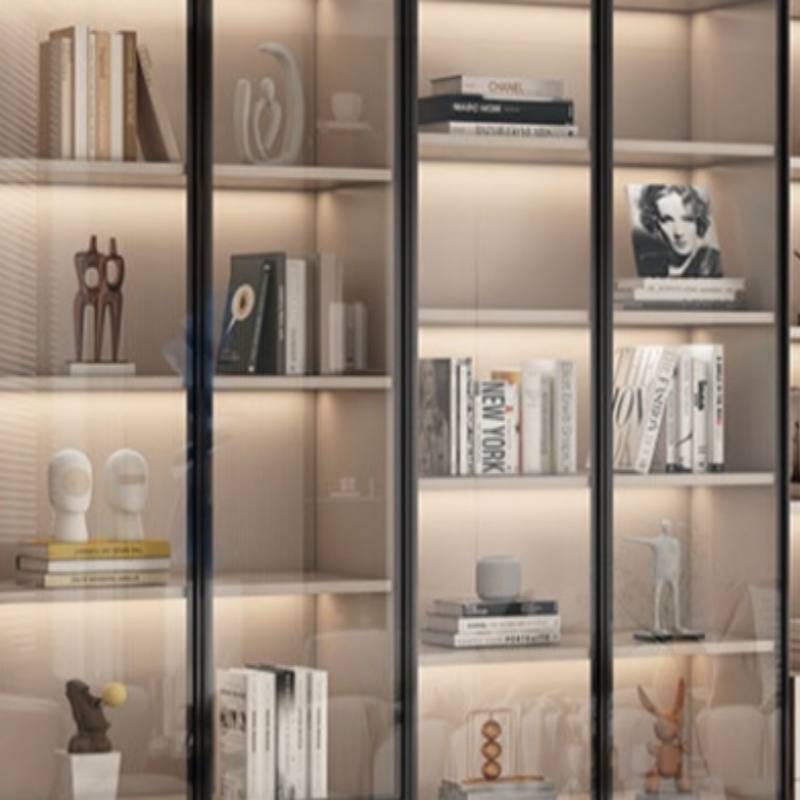 怡卓欧实木展示柜六门五抽台高清大图