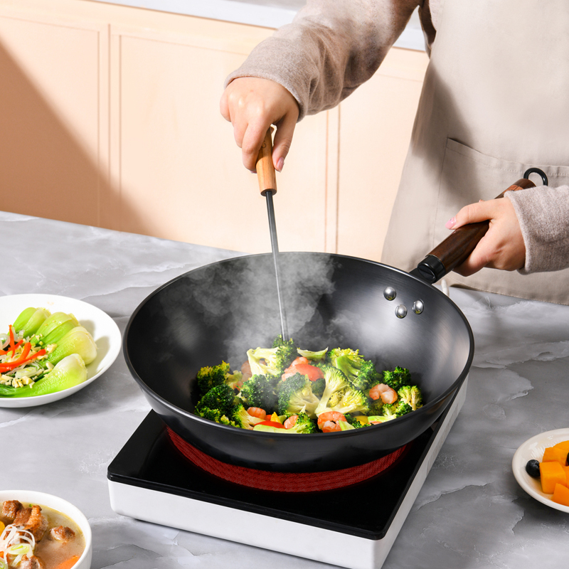 三禾(SANHO) 窒化铁锅三件套不粘防锈套装 炒锅32cm汤锅22cm煎锅22cm T321高清大图