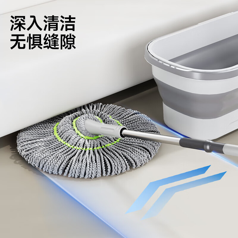 五月花拧水拖把45CM1布138CM必卡锁自拧水家用一拖净免手洗2026带刮污高清大图
