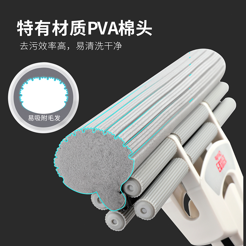 好媳妇免手洗家用拖布胶棉拖把干湿两用吸水滚轮挤水海绵地拖 AGW-7104A-1-N1高清大图