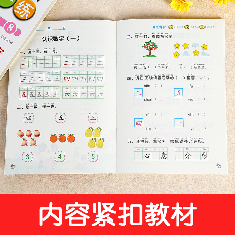 幼小衔接一日一练(全12册) [正版]幼小衔接一日一练全套12册适合学前班大班一年级入学准备小学拼音识字