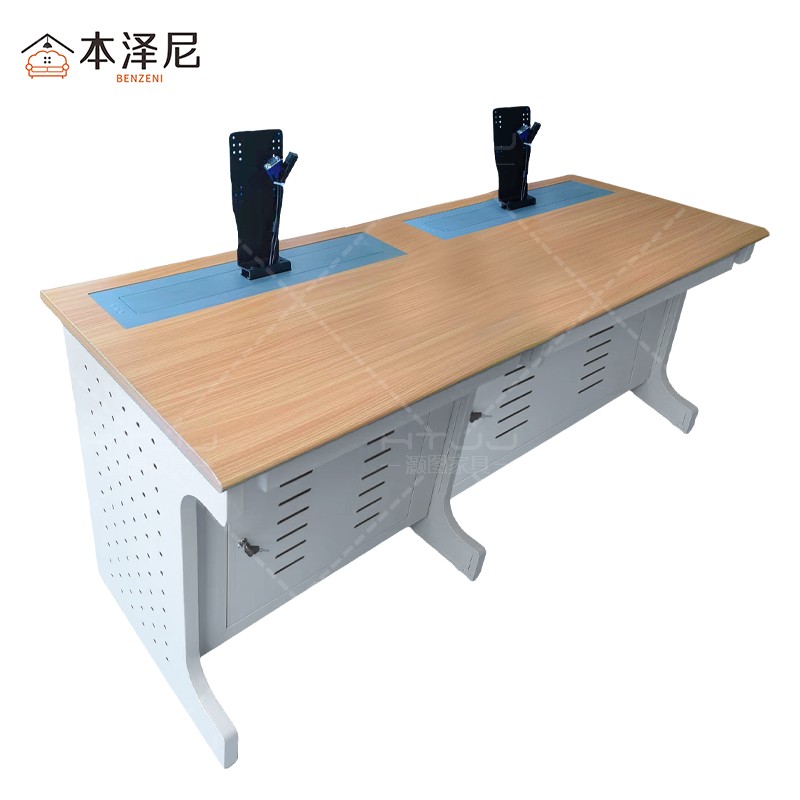 本泽尼 升降电脑桌 双人电脑桌 HTX-GZ1865 1800*650*750mm 张高清大图