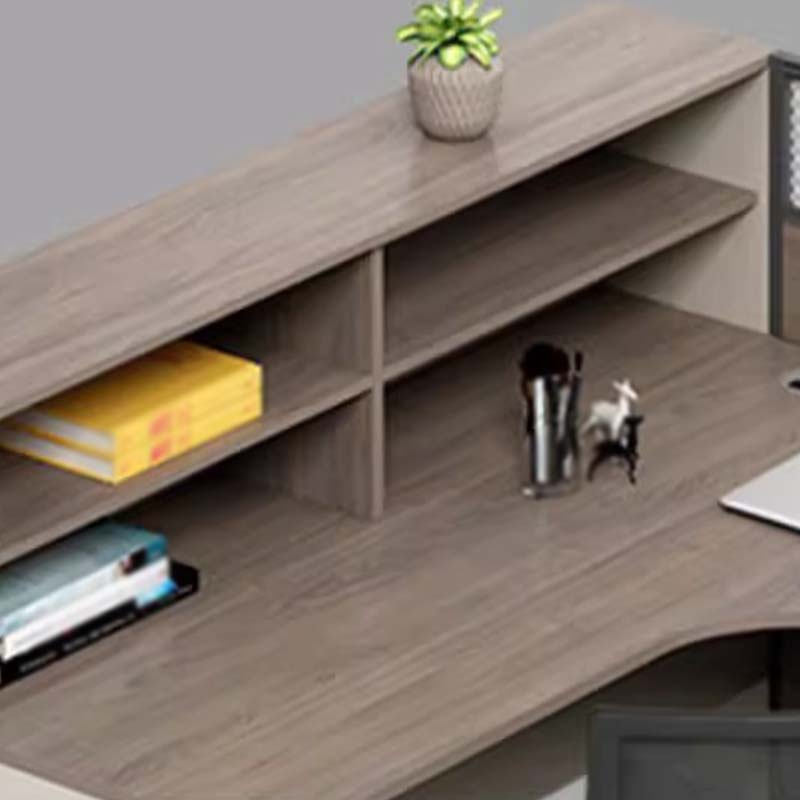 汉诺鑫威职员办公桌员工位卡座屏风位桌椅组合F型两人位含柜[不含椅]高清大图