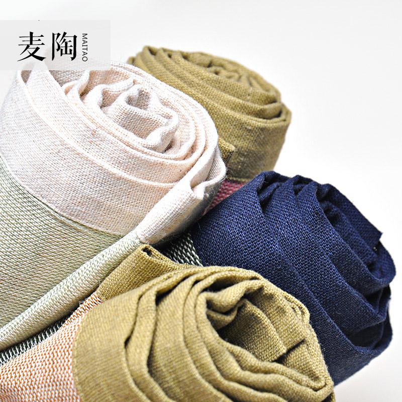 美帮汇日式手工麻布席布禅意亚麻茶席茶铺干泡茶艺茶席茶布杯垫桌旗高清大图