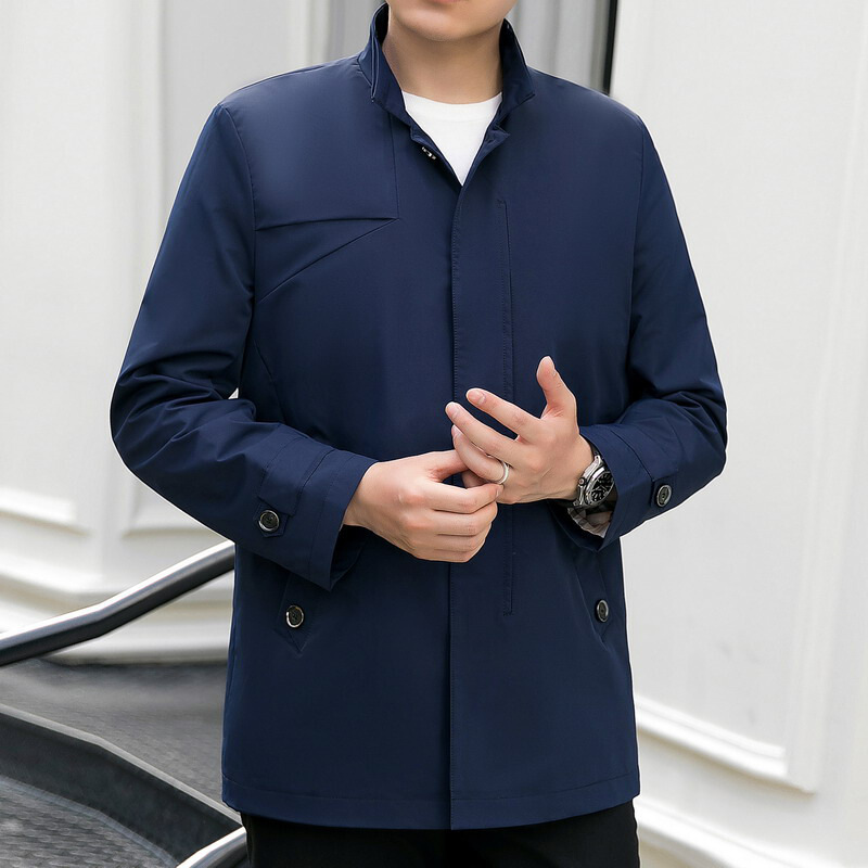 迪鲁奥(DILUAO)中老年2021新款男装长款风衣男士外套春季款中年休闲爸爸装风衣高清大图