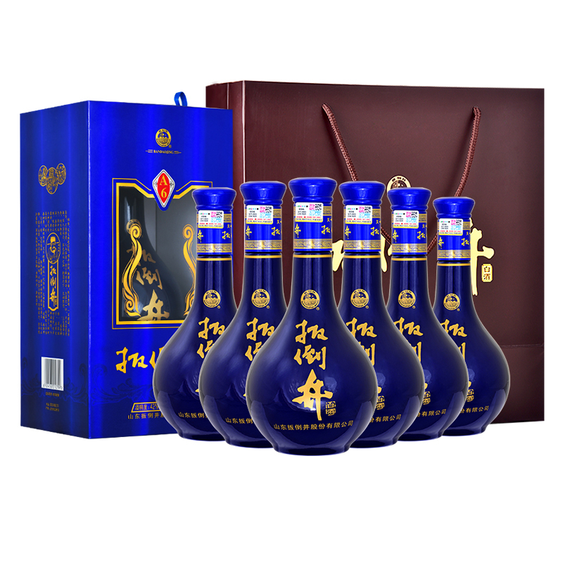 白酒42度扳倒井蓝a6500ml6瓶浓香型视频