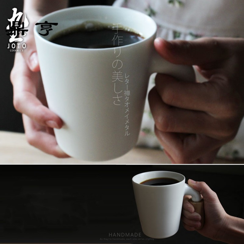 鼎亨咖啡杯简约欧式马克杯创意情侶男女對杯带木盖勺白色陶瓷水杯
