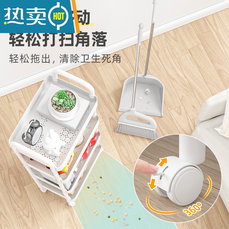 XIANCAI厨房小推车置物架落地多层卧室宿舍移动零食浴室卫生间储物收纳架高清大图