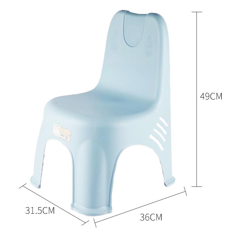 茶花(CHAHUA) 塑料凳子 家用小板凳 幼靠背椅靠背凳小凳子小椅子 蓝色