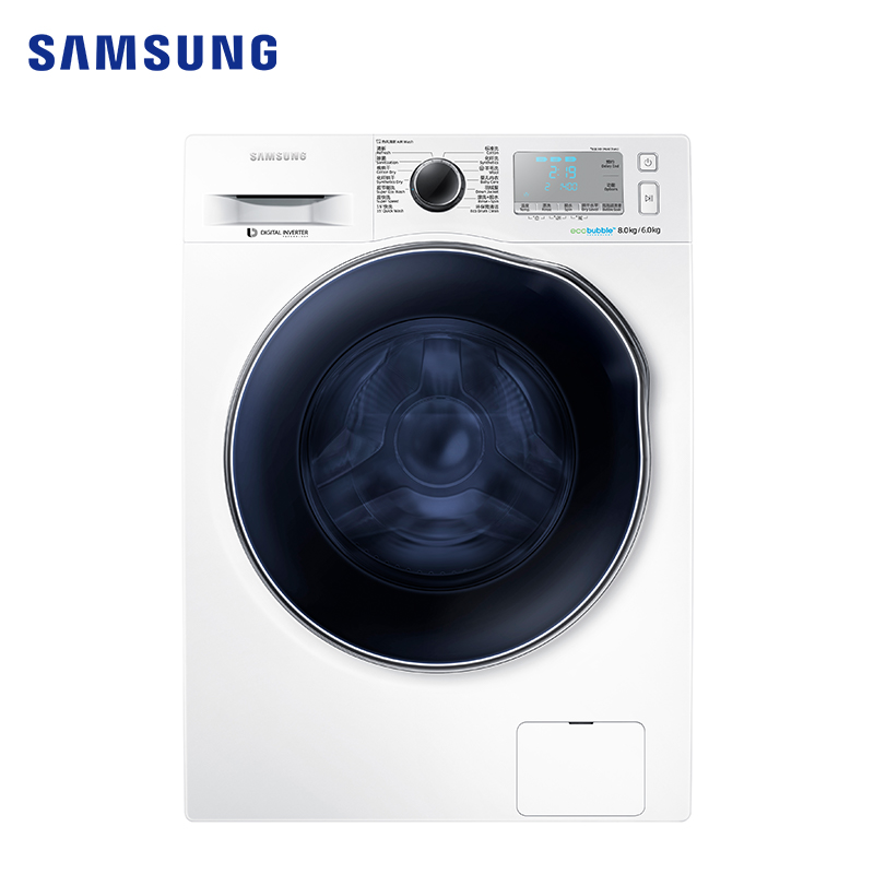 三星(SAMSUNG)WD80J6413AW(XQG80-80J6413AW)8公斤滚筒洗衣机洗干一体智能变频大容量家用