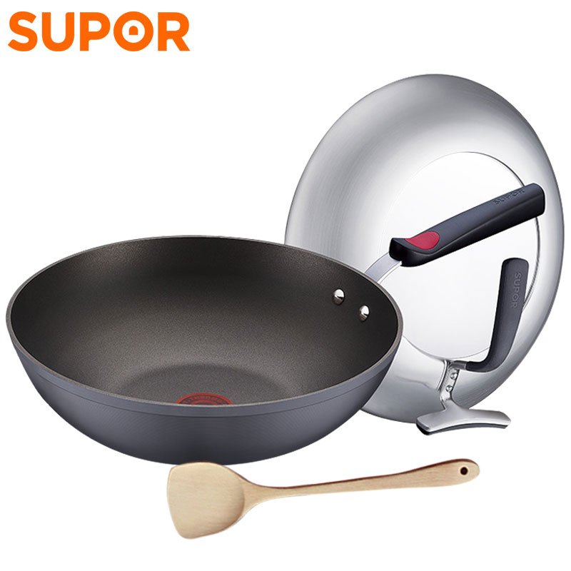 苏泊尔(SUPOR)炒锅PC30H2 不粘锅 火红点钛pro 30cm 少油烟炒锅
