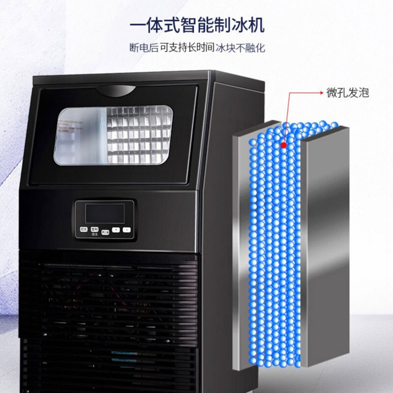 埃利斯(AILISI)32冰格不锈钢外壳制冰机 手动自动加水 方冰HZB-40F/AB制冰机高清大图