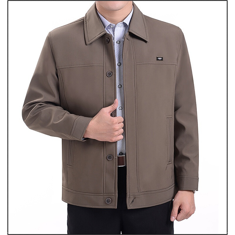 新款春秋装中年男装休闲夹克外套秋季中老年人男士夹克衫上衣