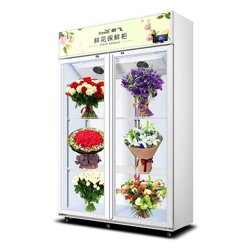 新飞(Frestec)商用鲜花保鲜柜双门鲜花冰柜冷柜冷藏柜展示柜 风冷双门鲜花柜 旗舰正品[900L白色上机]