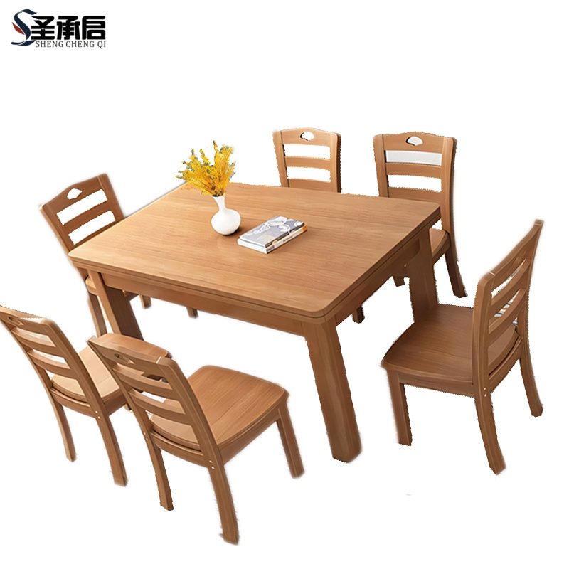 圣承启组合餐桌六椅1m张高清大图