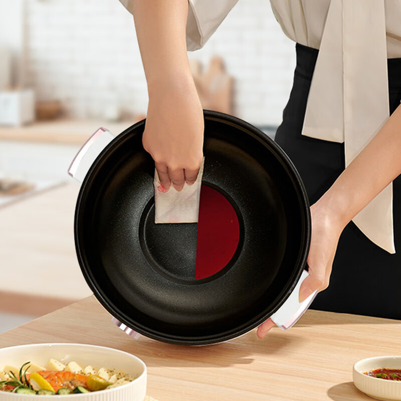 豹牌 多功能电火锅 满足各种烹饪需求 3.5L大容量 双档火力 不沾涂层 BP-WD727 米色 / 台高清大图