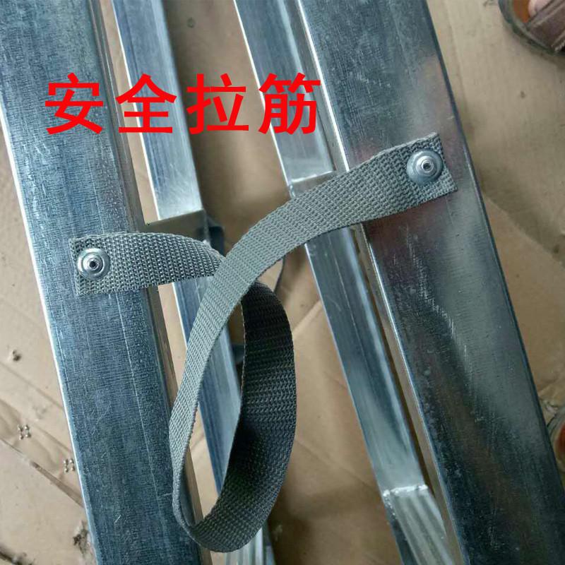 梯子家用折叠梯加厚铁梯子双侧梯人字梯工程梯阁楼梯移动叉梯 三维工匠 镀锌面包2..4米家用梯高清大图