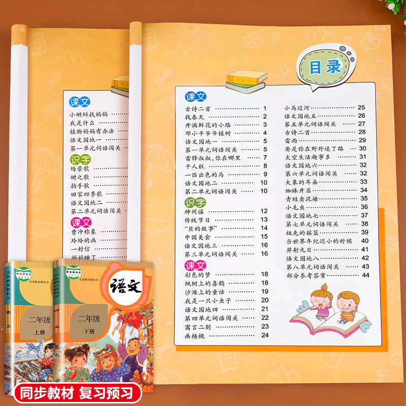 二年级上册看拼音写词语 [正版]二年级上册下册看拼音写词语生字注音2年级语文看拼音写生字词语 看字写拼音