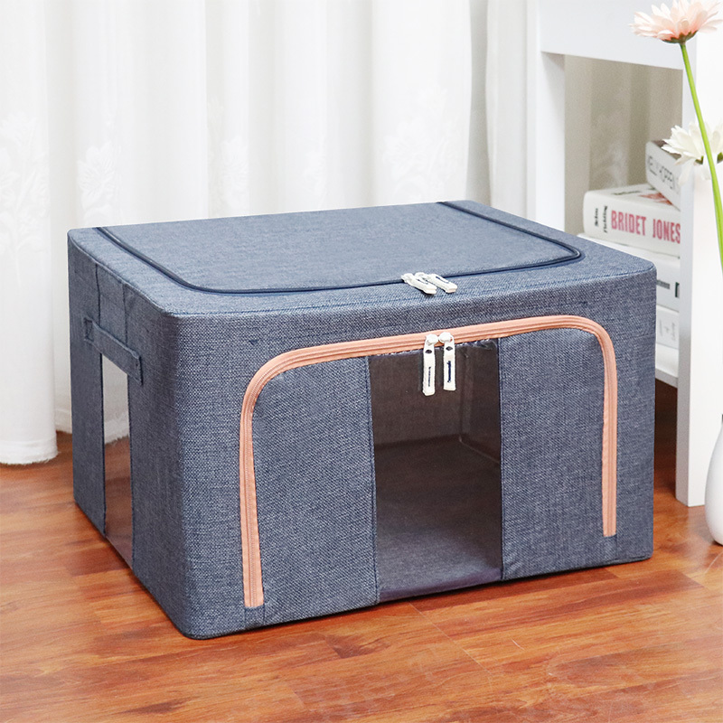 皇豹衣箱 皇豹装衣服收纳箱布艺大号棉被袋布艺储物箱有盖大号折叠