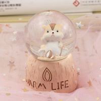 迷你龙猫水晶球发光摆件音乐盒圣诞礼品教师节生日礼物送女生闺蜜
