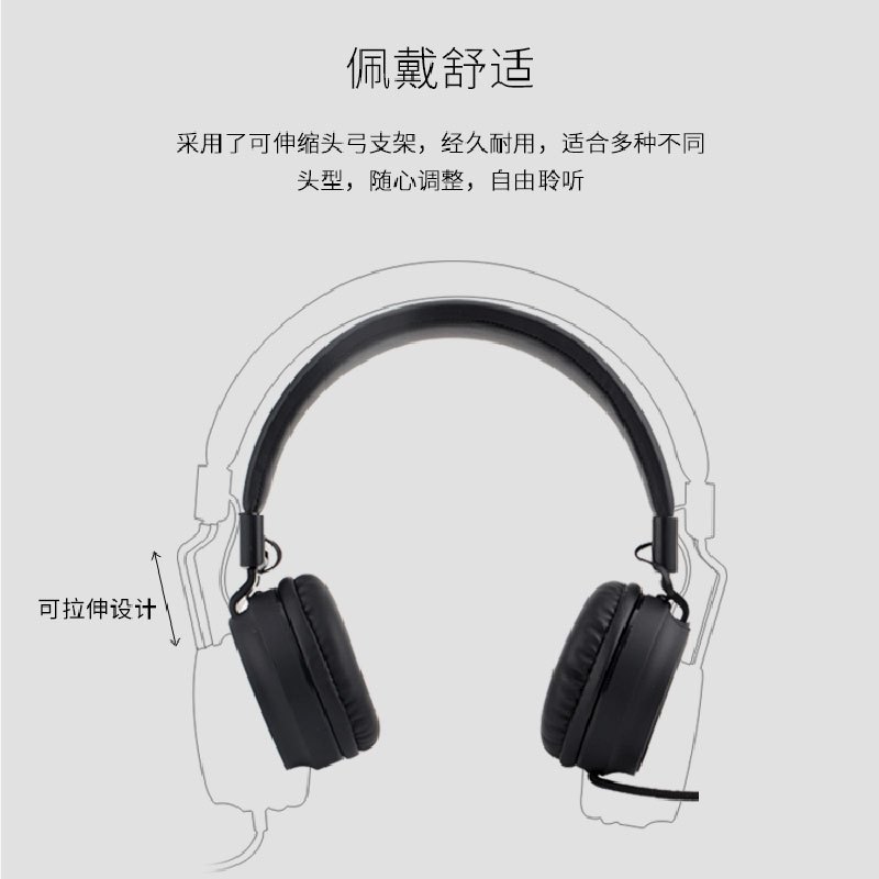 纽曼头戴式线控耳机T12黑色立体声重低音适用手机小米安卓电脑电竞游戏耳机运动直播学习网课通用带麦通话耳机3.5mm通用