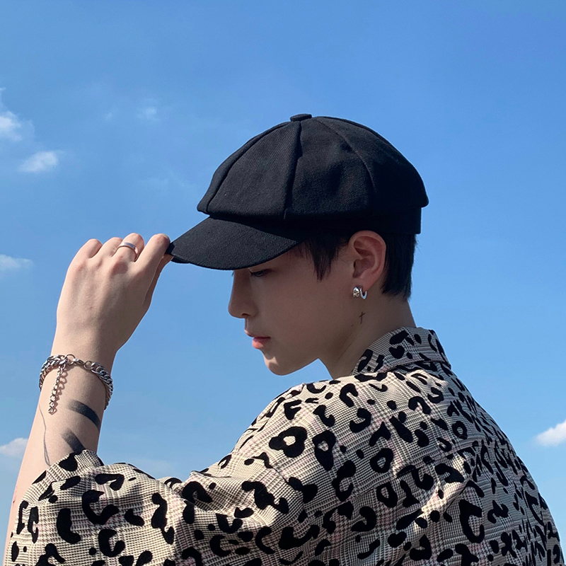 盛世尼曼复古八角帽男潮大头围英伦日系报童男生画家百搭贝雷帽男春秋