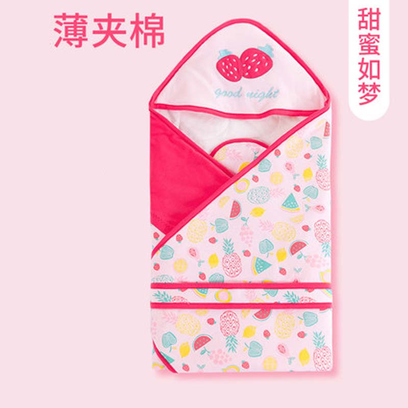 婴儿抱被新生儿宝宝包被春秋夏季薄款襁褓初生的四季通用被子可爱卡通孕婴童床上用品包被