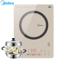 美的(Midea)电磁炉 C21-QH2130 智能恒匀火 10档火力 整版滑动触摸 一键桑拿蒸(赠不锈钢蒸锅)