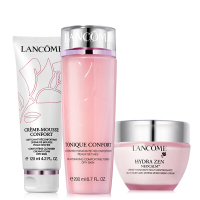 【清货】兰蔻(LANCOME)三件套(洁面+粉水+晚霜) 面部护肤套装 化妆品 水份缘舒缓化妆护肤品组合装