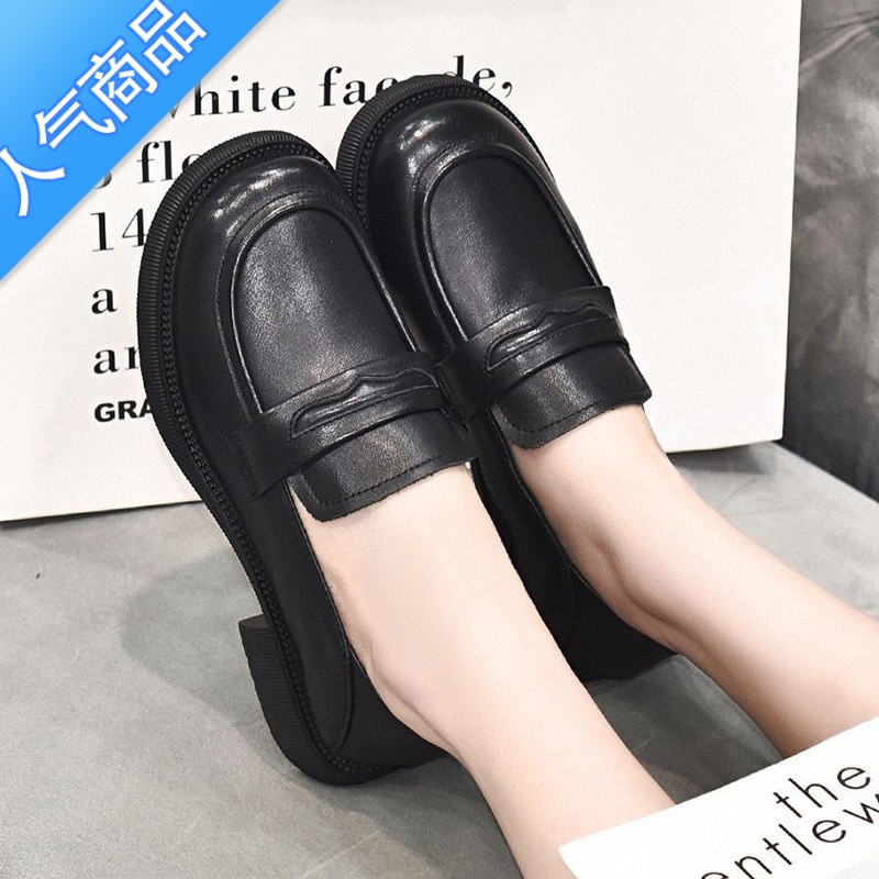 SUNTEK乐福鞋女2023年春秋新款小皮鞋英伦风平底鞋单鞋大码女鞋休闲高清大图