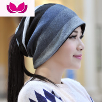 七斓帽子女秋冬天堆堆帽包头帽韩版休闲百搭情侣围脖帽子两用套头帽男