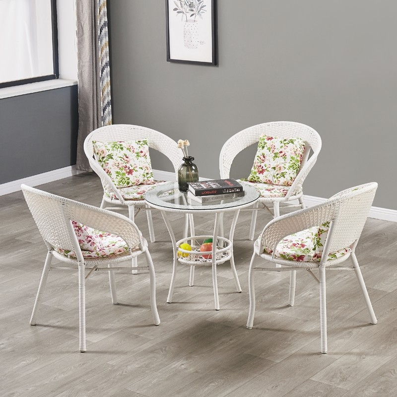 阳台桌椅藤椅曼莎佳人三件套简约现代小茶几组合休闲户外庭院茶桌室外