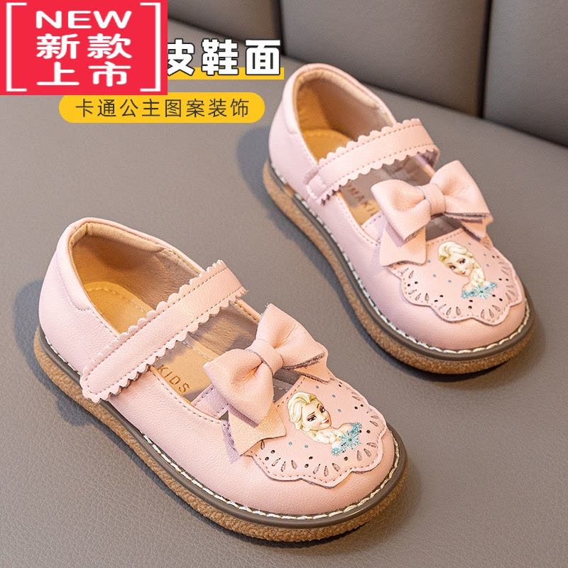 可莉允女童鞋2022新款小女孩软底水钻皮鞋洋气时尚爱莎公主儿童鞋子运动休闲鞋图片