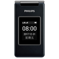 飞利浦(Philips) E212A移动版 双屏翻盖老人手机双卡双待学生老年机长待机大屏大字大声商务备用手机（深锖色）