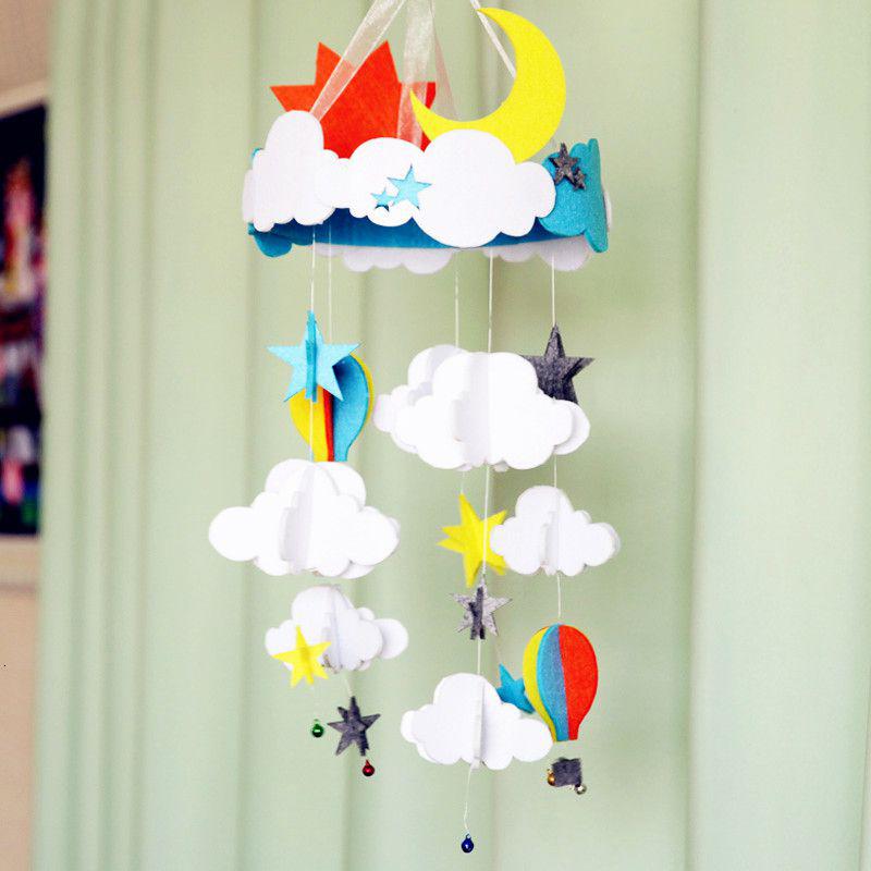 挂饰捕梦网布贴画婴儿布艺床铃不风铃学生制作手工织布消 清晨风铃