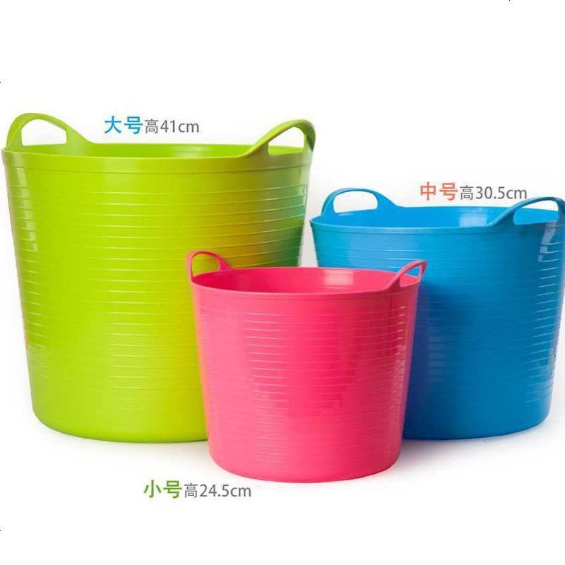 特大号儿童沐浴桶宝宝洗澡桶泡澡桶澡盆脏衣服收纳桶脏衣桶脏衣篮 大号洗澡桶果绿 小号图片