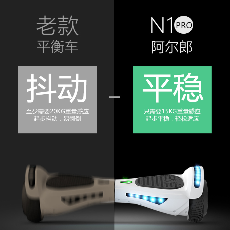 阿尔郎（Aerlang）电动代步平衡车智能体感成人两轮车儿童双轮漂移车 6.5吋 阿尔郎N1-C配蓝星空