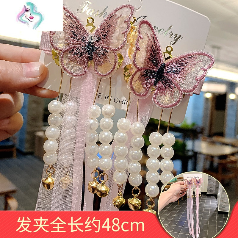 儿童古装头饰步摇流苏超仙公主发饰古风飘带发夹头饰夹