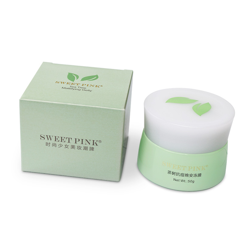 粉色安琪sweetpink 茶树抗痘晚安冻膜50G睡眠面膜;保湿;紧肤淡皱;补水;控油平衡;滋润营养高清大图